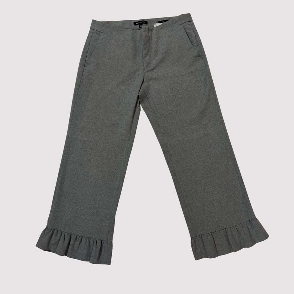 Banana Republic Logan Ruffle Hem Gray Dress Pants Size 8